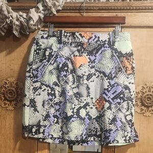 jamie sadock Pastel Snake-Print Mini Skirt in Mint, Lavender & Peach